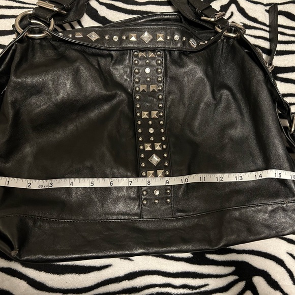 Black studded hobo style purse - Picture 5 of 12